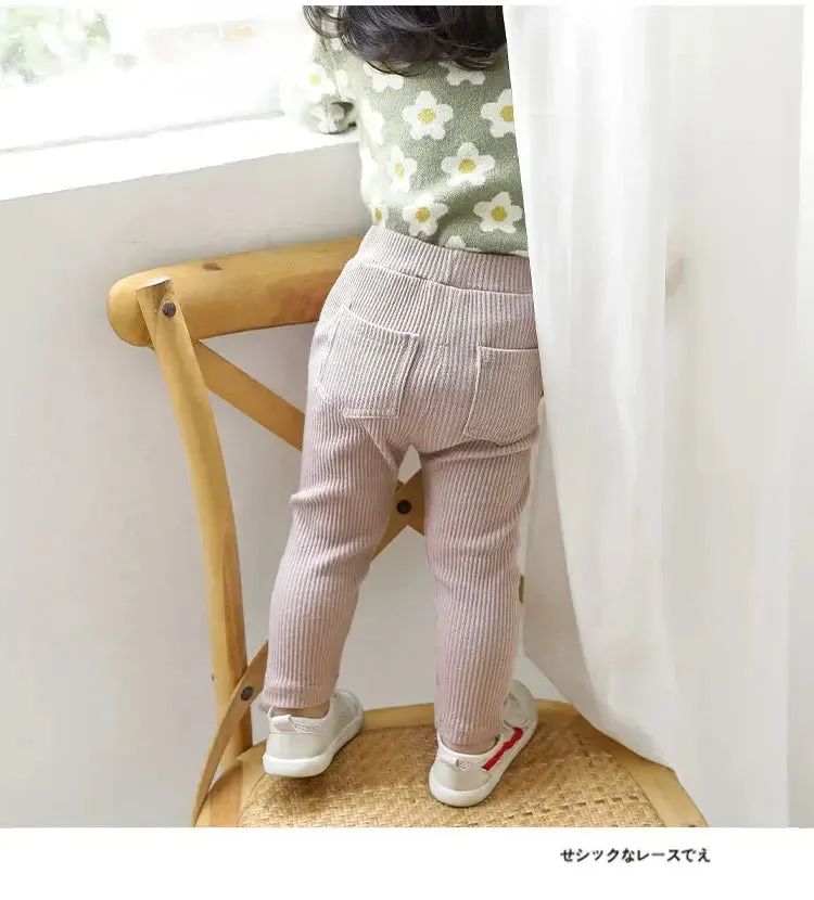 1 2 3 4 5 6 Years Baby Girls Boys Leggings Cotton Big PP Pants Spring Autumn Kids Pants High Waist Trousers Children's Pant