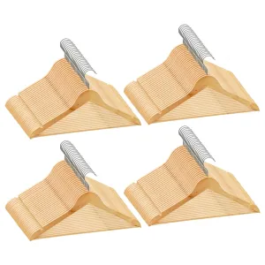 100 pcs Clothes Hanger Set Non-slip Hardwood