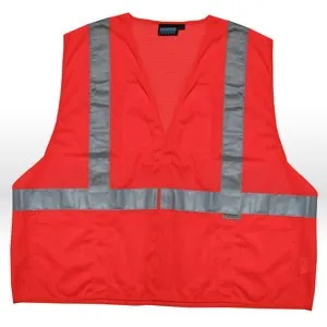 14519 ERB Safety Vest,Reflective,ANSI Class 2,L,Orange