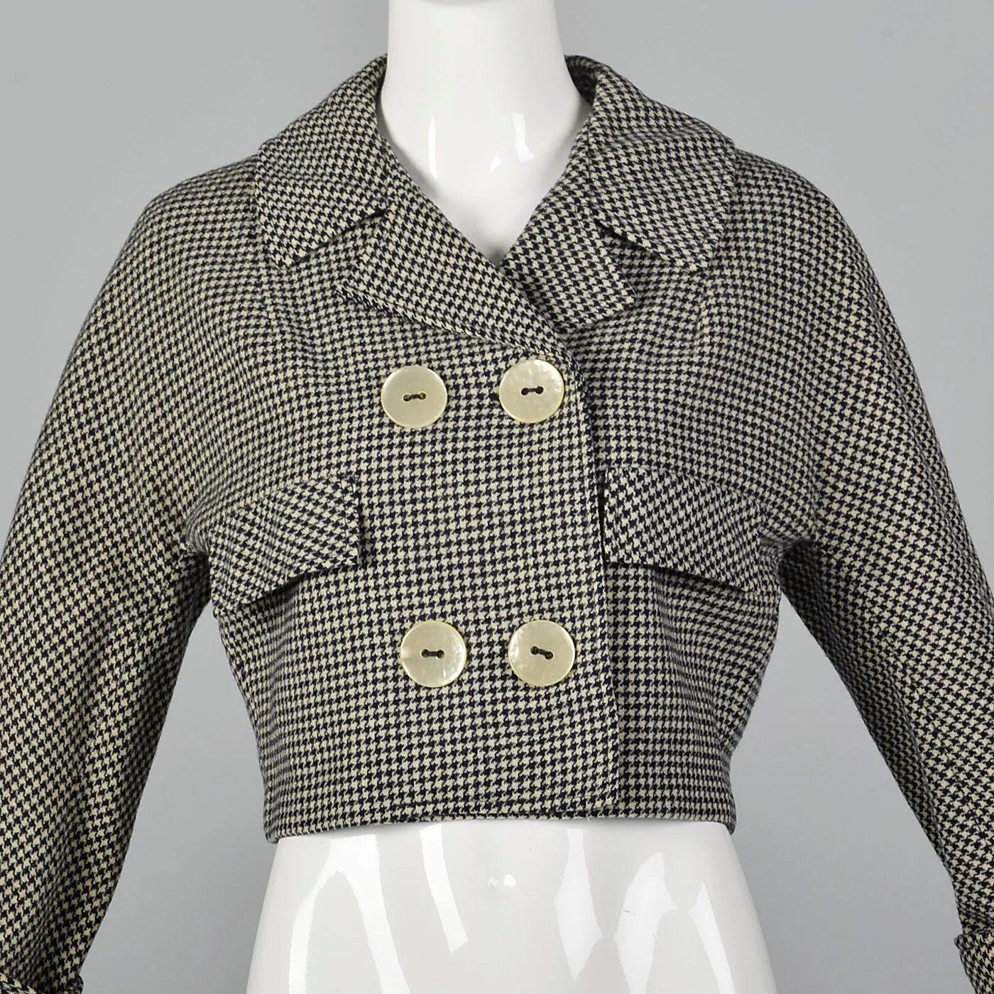 1960s Cropped Houndstooth Jacket