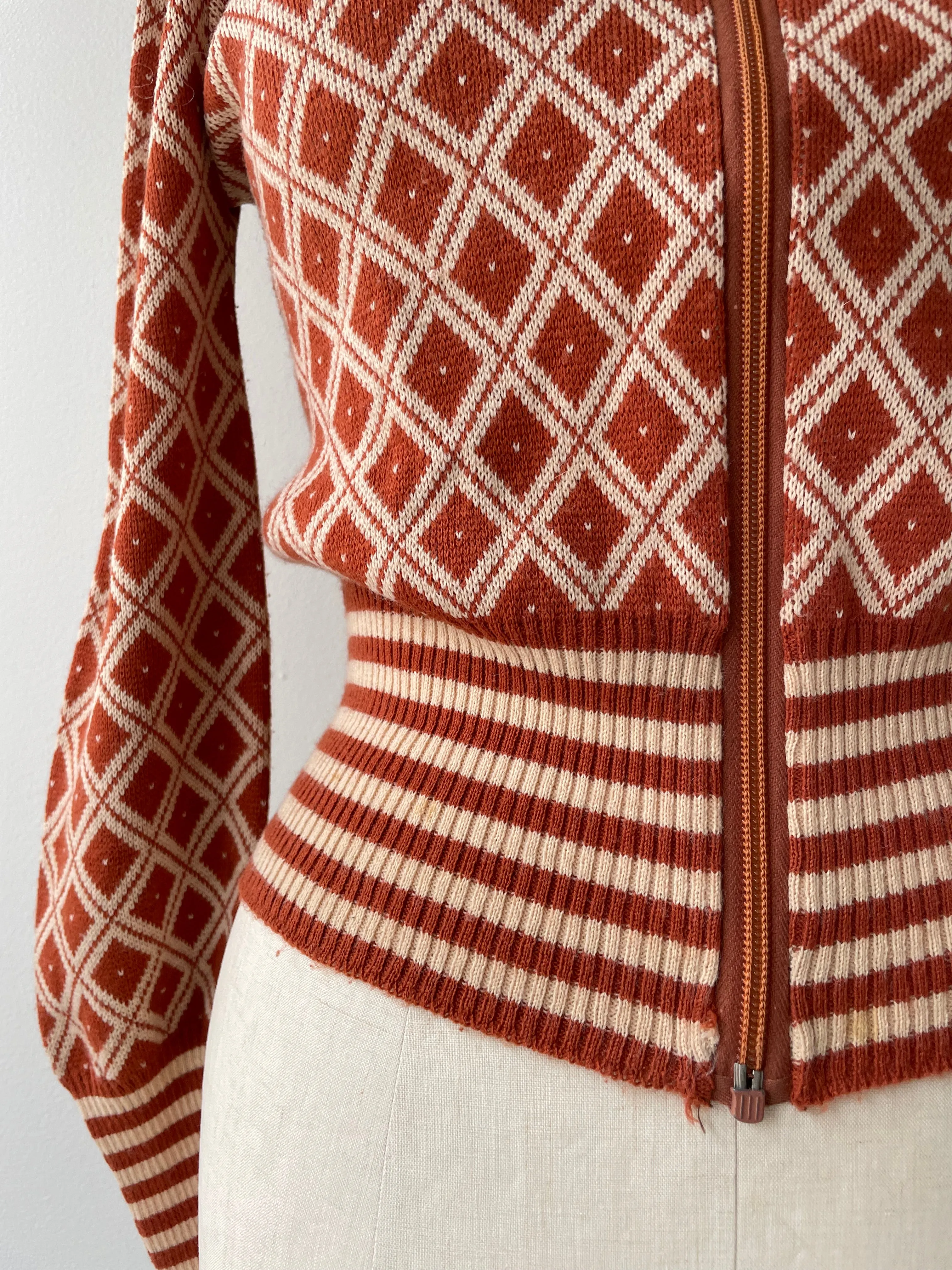 1970s Diamond Knit Sweater