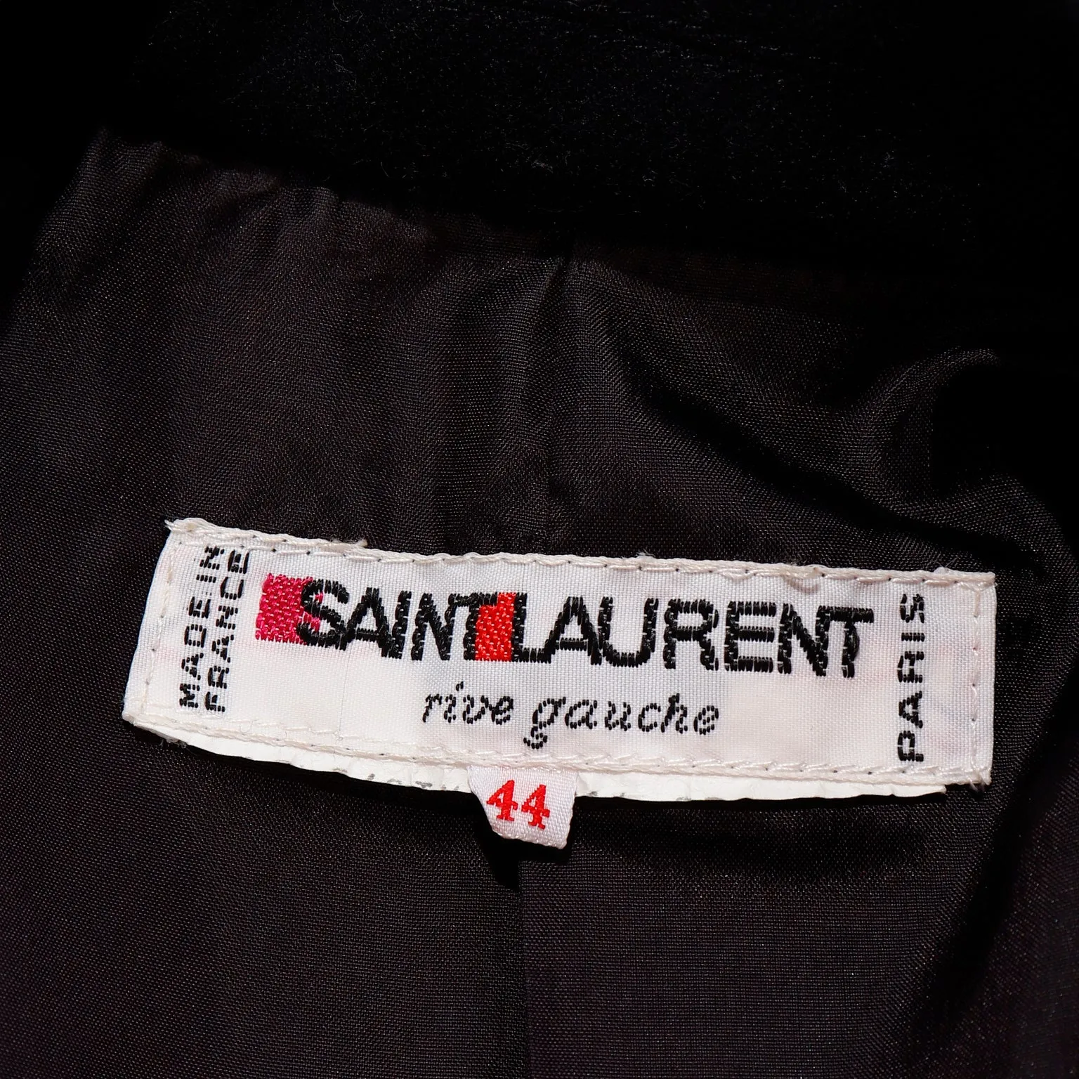 1984 Yves Saint Laurent Vintage Black Wool Cropped Jacket