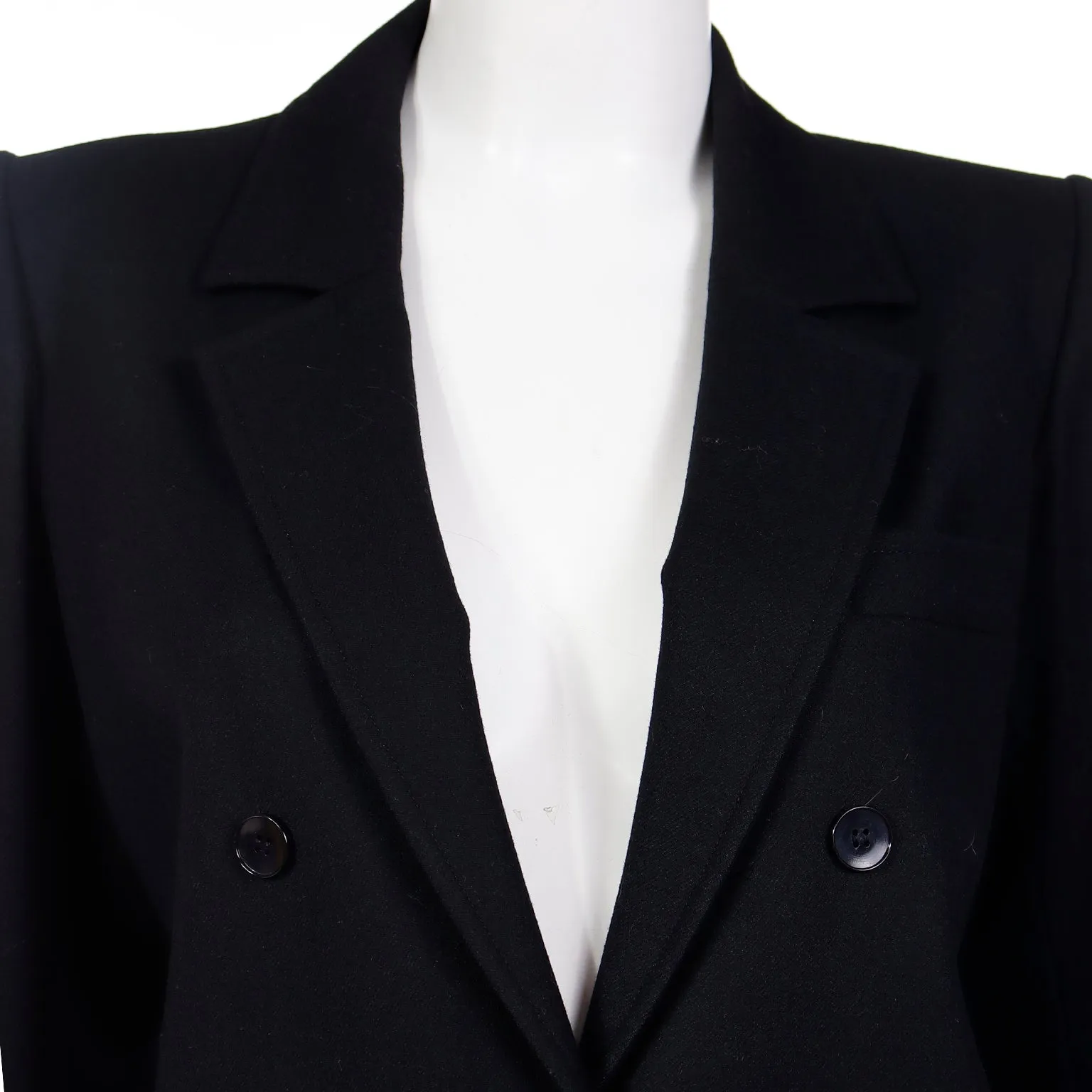 1984 Yves Saint Laurent Vintage Black Wool Cropped Jacket