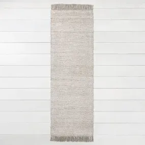 2'4" x 7' Bleached Jute Fringe Runner Gray - Hearth & Hand™ with Magnolia