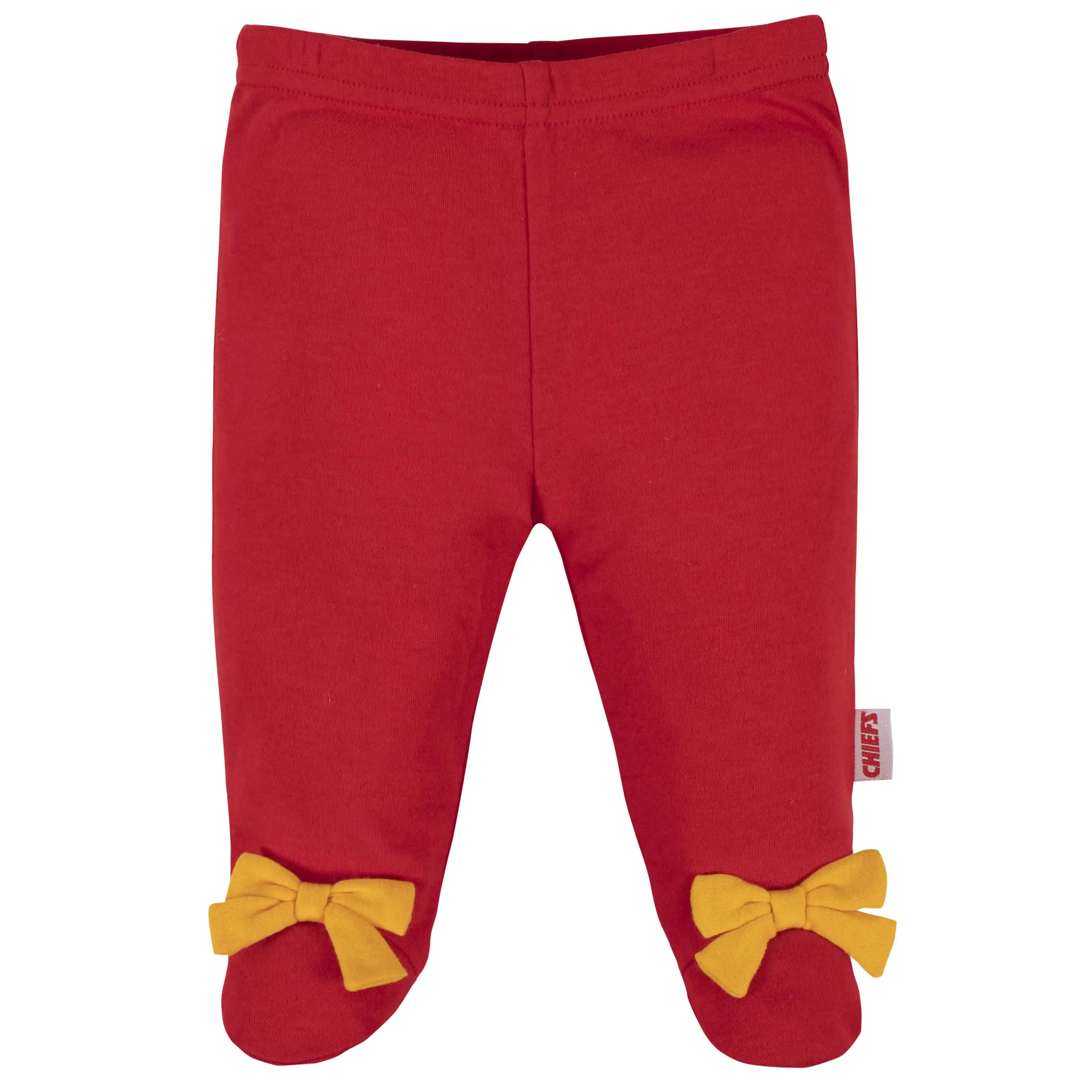 3-Piece Baby Girls Kansas City Chiefs Bodysuit, Footed Pant, and Cap Set