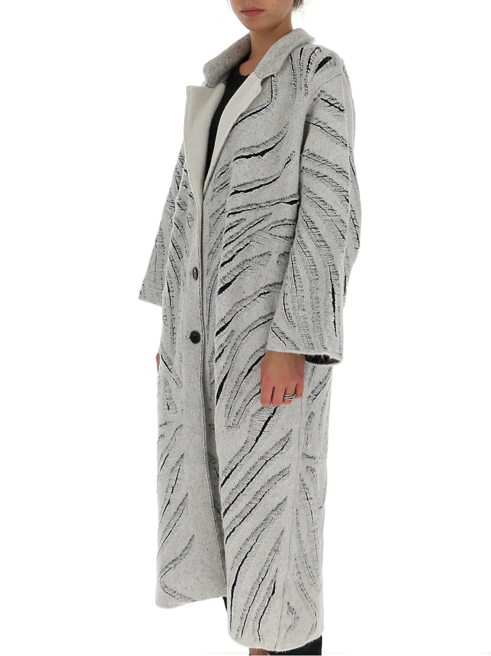 3.1 Phillip Lim Oversized Zebra Patterned Coat