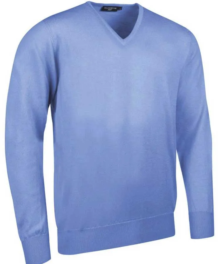 40% OFF GLENMUIR Mens Wilkie V-Neck Sweater - Fine Merino Wool - Charcoal - Size: SMALL & MEDIUM