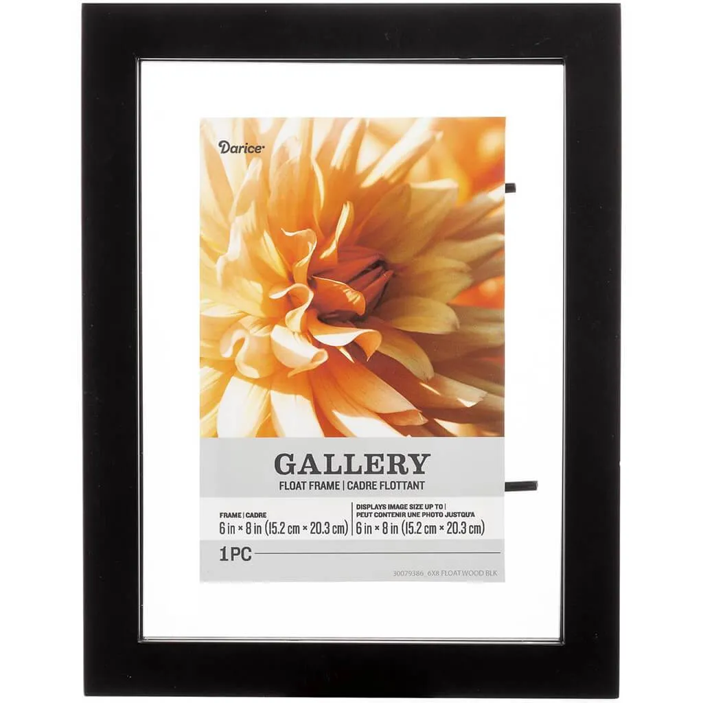 6 x 8 Float Picture Frame: Black, 7 x 9.02 inches