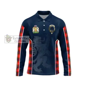 Abernethy Tartan Long Sleeve Polo Shirt with Family Crest and Lion Rampant Vibes Sport Style