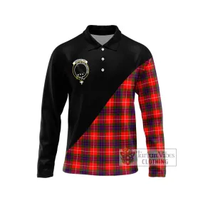 Abernethy Tartan Long Sleeve Polo Shirt with Family Crest and Military Logo Style