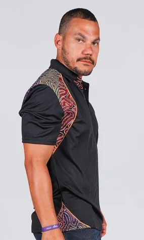 Aboriginal Art Unisex Bamboo Polo Our Many Tribes