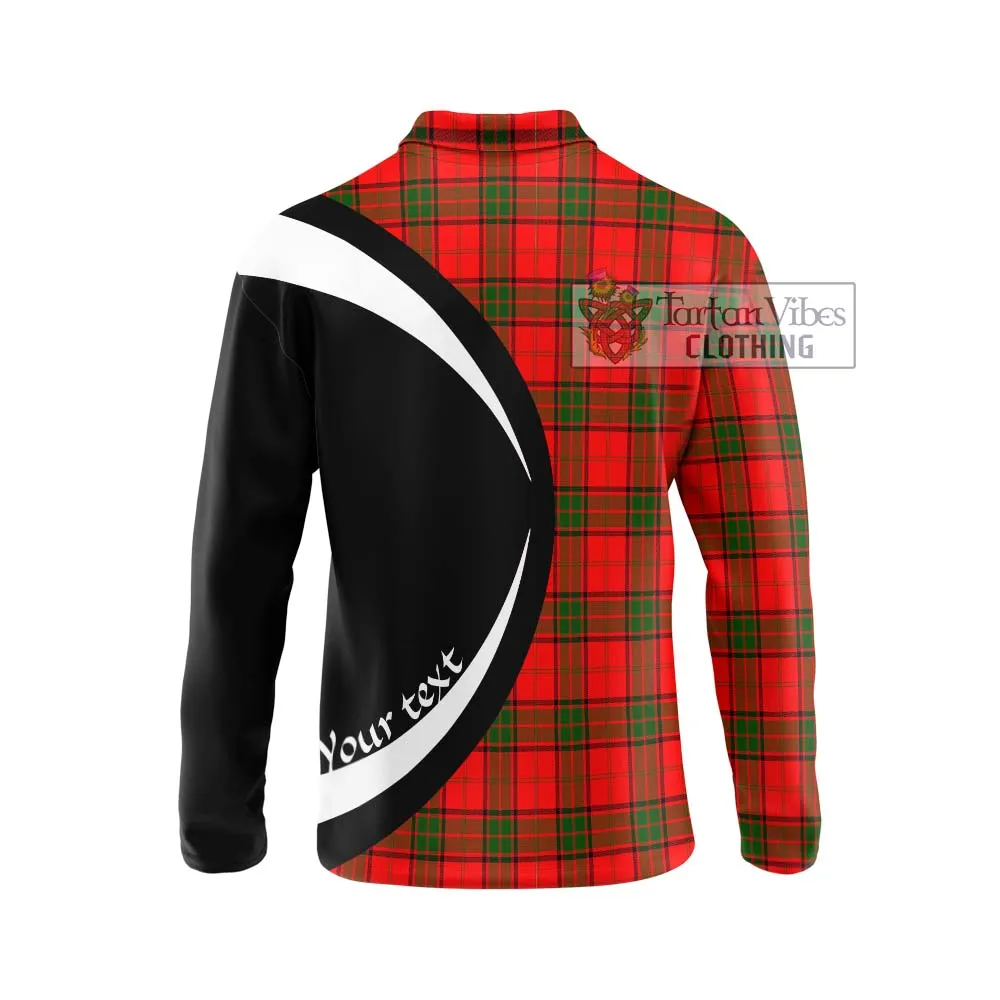 Adair Tartan Long Sleeve Polo Shirt with Family Crest Circle Style