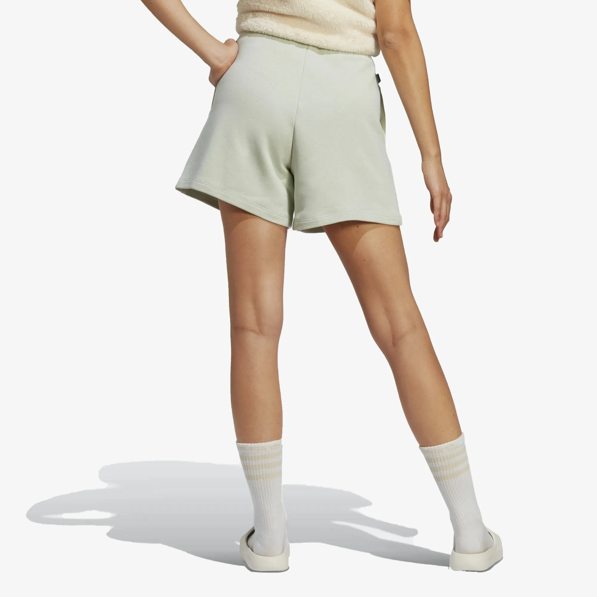 Adidas Originals | WMN'S ESSENTIALS  MADE WITH HEMP SHORTS  { LINEN GREEN