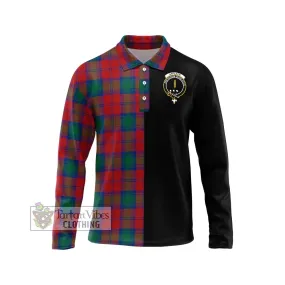 Affleck Tartan Long Sleeve Polo Shirt with Family Crest and Half Of Me Style