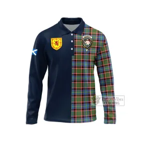 Aikenhead Tartan Long Sleeve Polo Shirt Alba with Scottish Lion Royal Arm Half Style