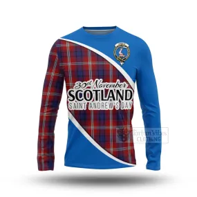 Ainslie Family Crest Tartan Long Sleeve T-Shirt Celebrate Saint Andrew's Day in Style