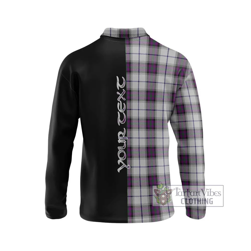 Alexander of Menstry Dress Tartan Long Sleeve Polo Shirt with Family Crest and Half Of Me Style