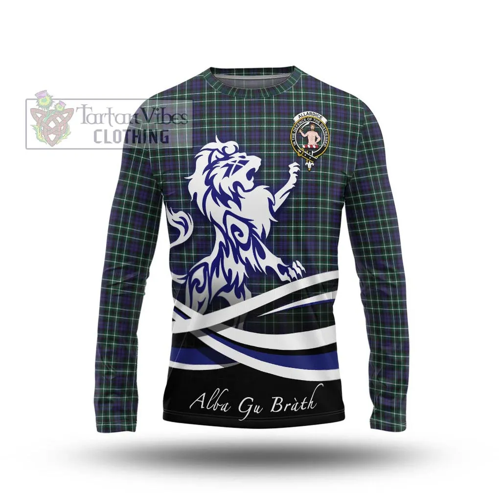 Allardice Tartan Long Sleeve T-Shirt with Alba Gu Brath Regal Lion Emblem