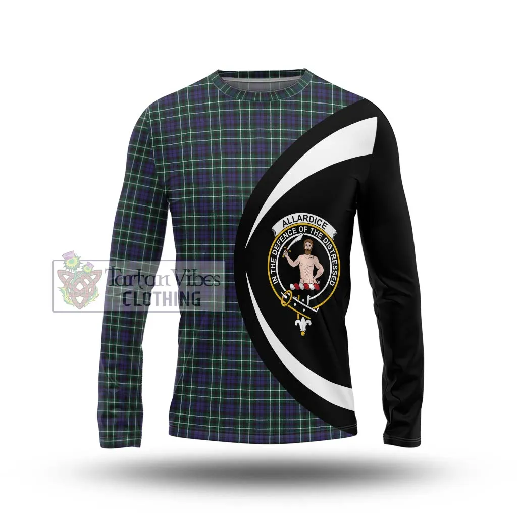 Allardice Tartan Long Sleeve T-Shirt with Family Crest Circle Style