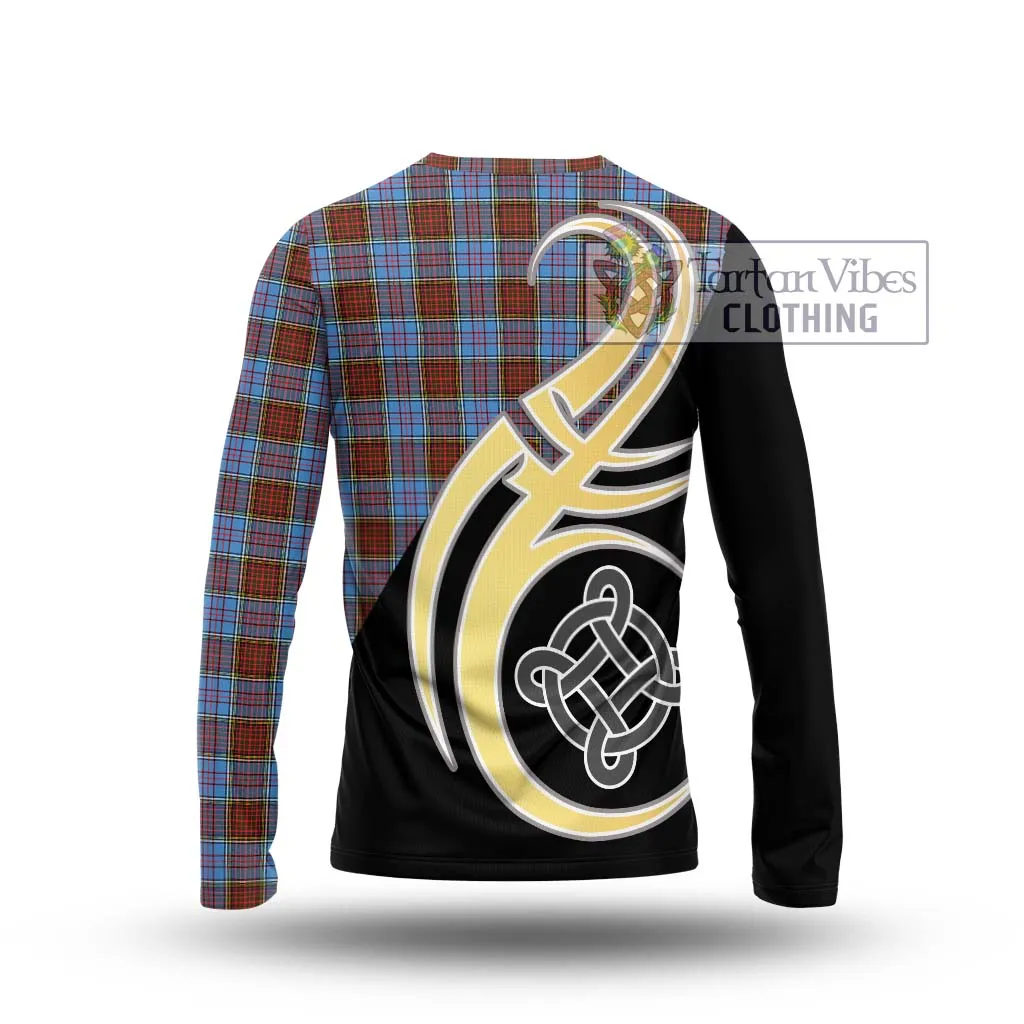 Anderson Modern Tartan Long Sleeve T-Shirt with Family Crest and Celtic Symbol Style