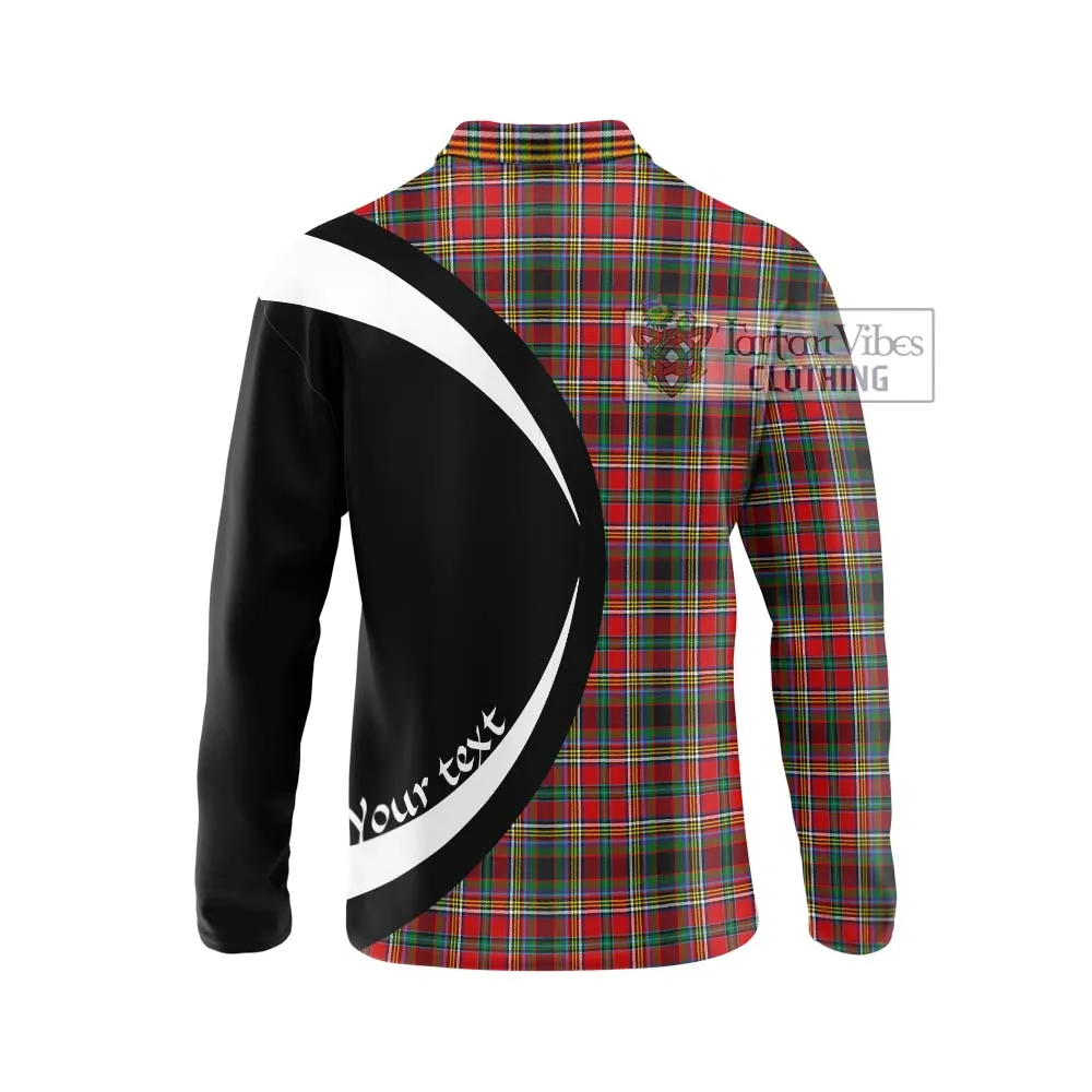 Anderson of Arbrake Tartan Long Sleeve Polo Shirt with Family Crest Circle Style