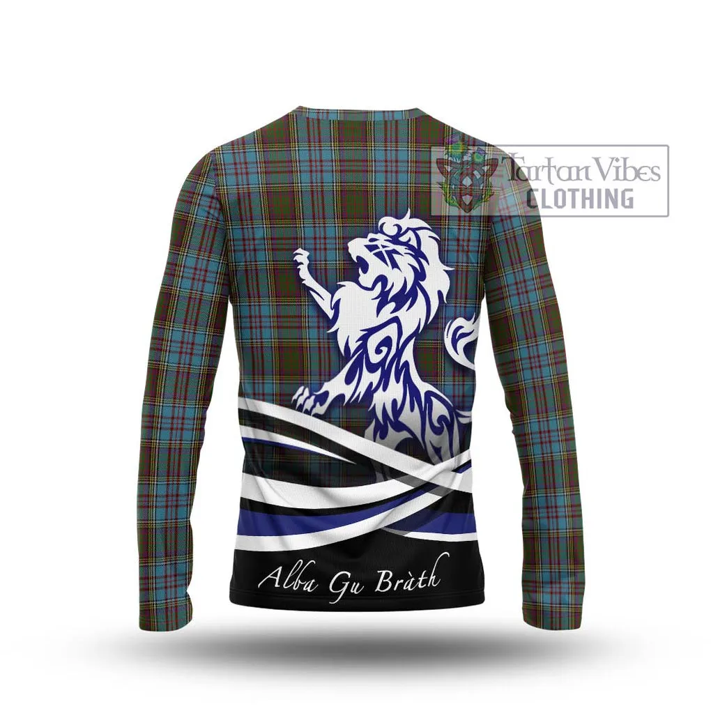 Anderson Tartan Long Sleeve T-Shirt with Alba Gu Brath Regal Lion Emblem