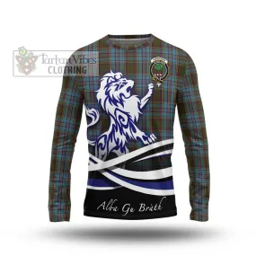 Anderson Tartan Long Sleeve T-Shirt with Alba Gu Brath Regal Lion Emblem