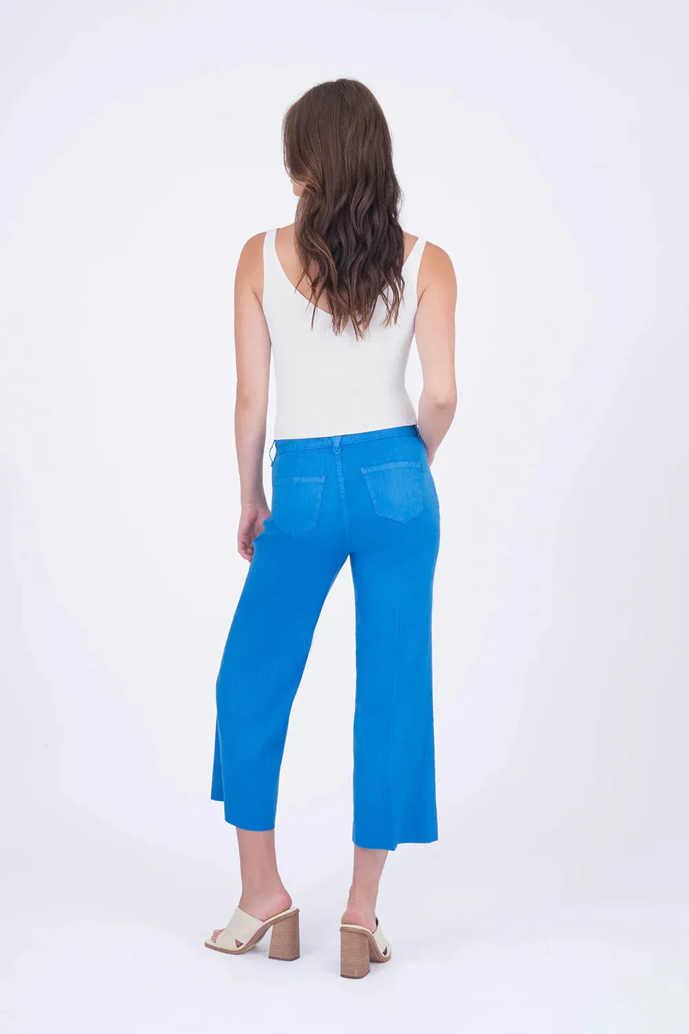 Annabelle Cropped Wide Leg - Lapis