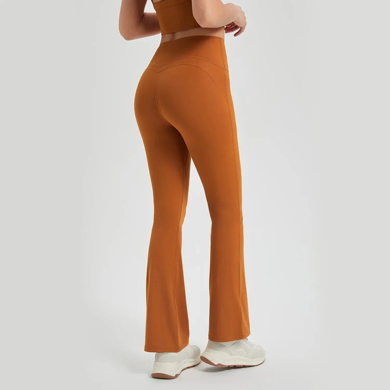 Antibacterial Bell-bottomed Trousers with Built-in Underwear Push Up Yoga Pants Sports Leggings