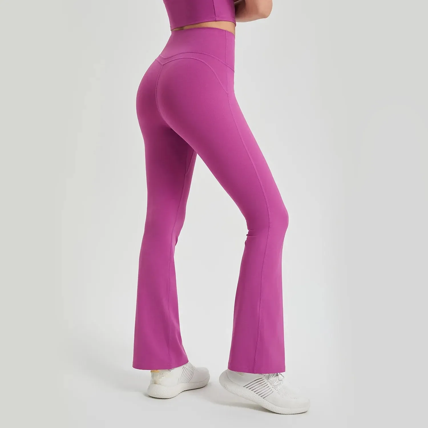 Antibacterial Bell-bottomed Trousers with Built-in Underwear Push Up Yoga Pants Sports Leggings