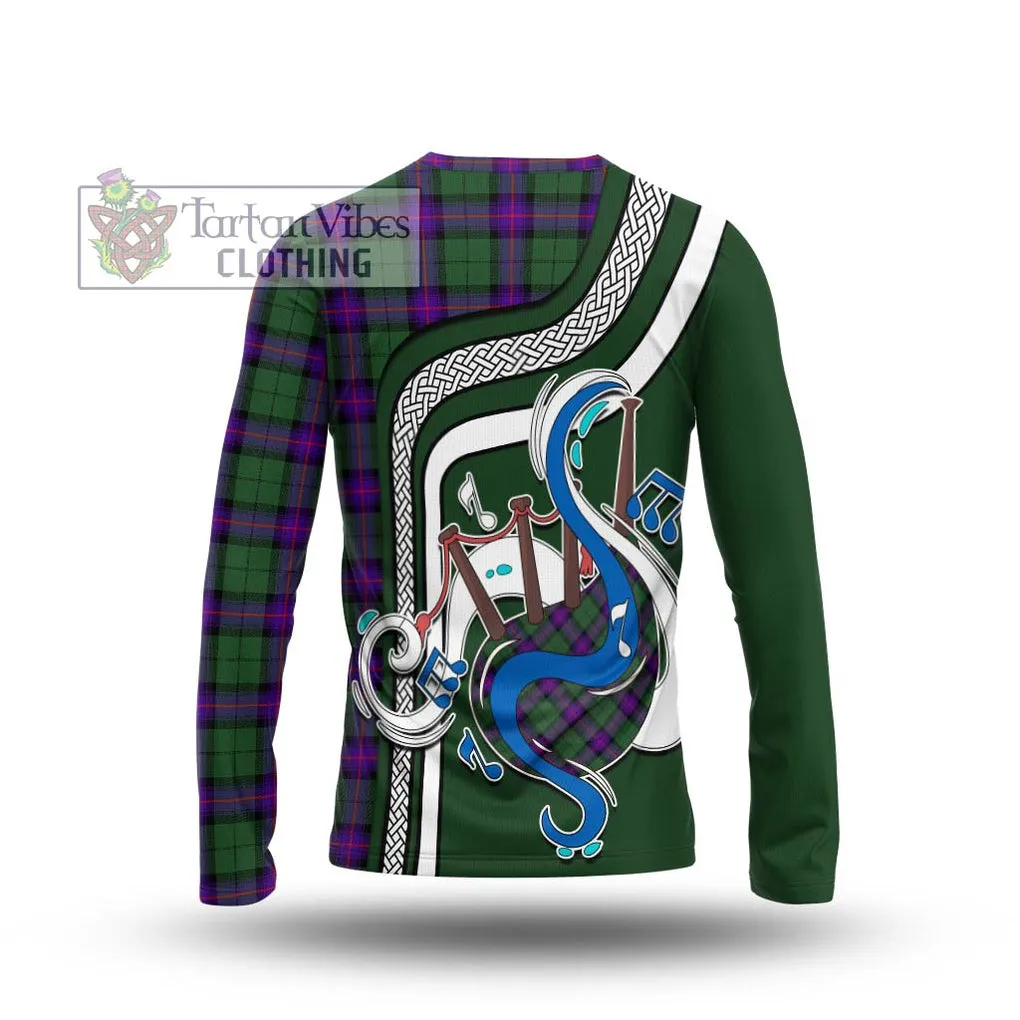 Armstrong Modern Tartan Long Sleeve T-Shirt with Epic Bagpipe Style