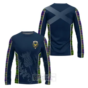 Arnott Tartan Long Sleeve T-Shirt with Family Crest and Scottish Thistle Vibes Sport Style