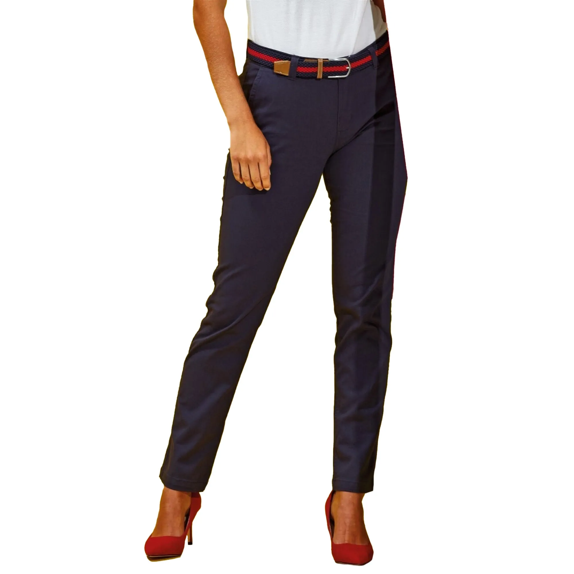 Asquith & Fox Womens/Ladies Casual Chino Trousers