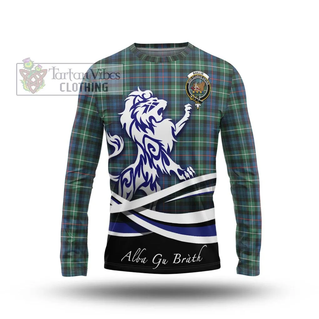 Baillie Ancient Tartan Long Sleeve T-Shirt with Alba Gu Brath Regal Lion Emblem