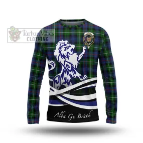 Baillie Tartan Long Sleeve T-Shirt with Alba Gu Brath Regal Lion Emblem