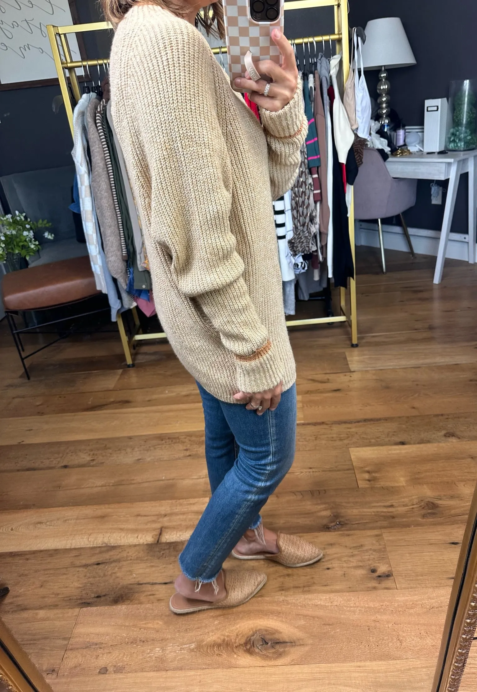 Behind The Scenes Dolman Sleeve Sweater - Blonde