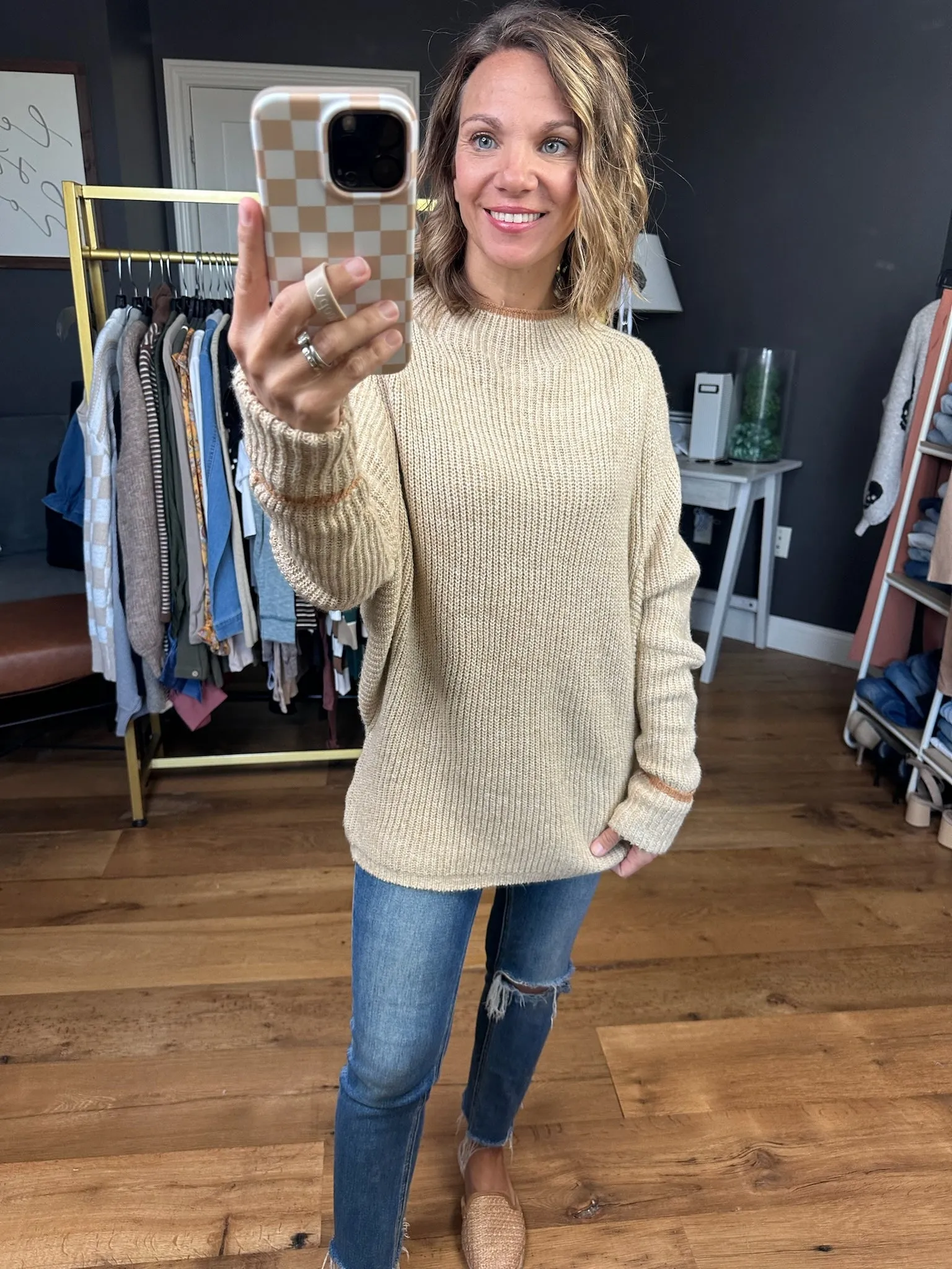 Behind The Scenes Dolman Sleeve Sweater - Blonde