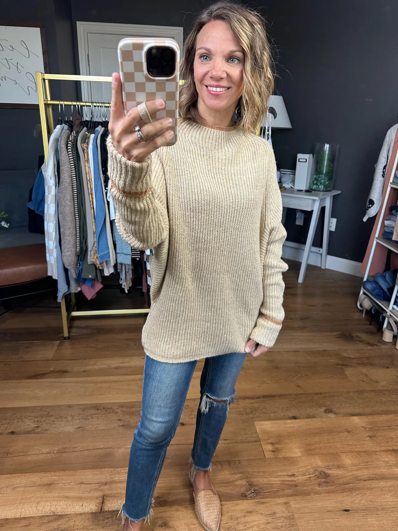 Behind The Scenes Dolman Sleeve Sweater - Blonde