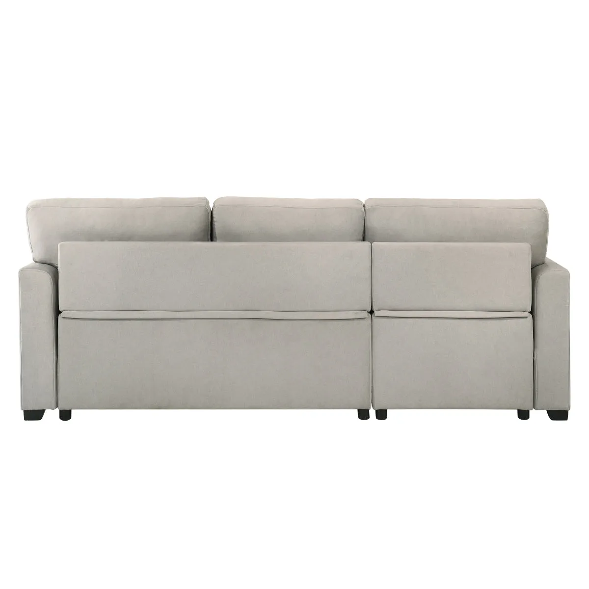 Beige 2-Piece Sectional with Pull-Out Sleeper & Reversible Storage Chaise