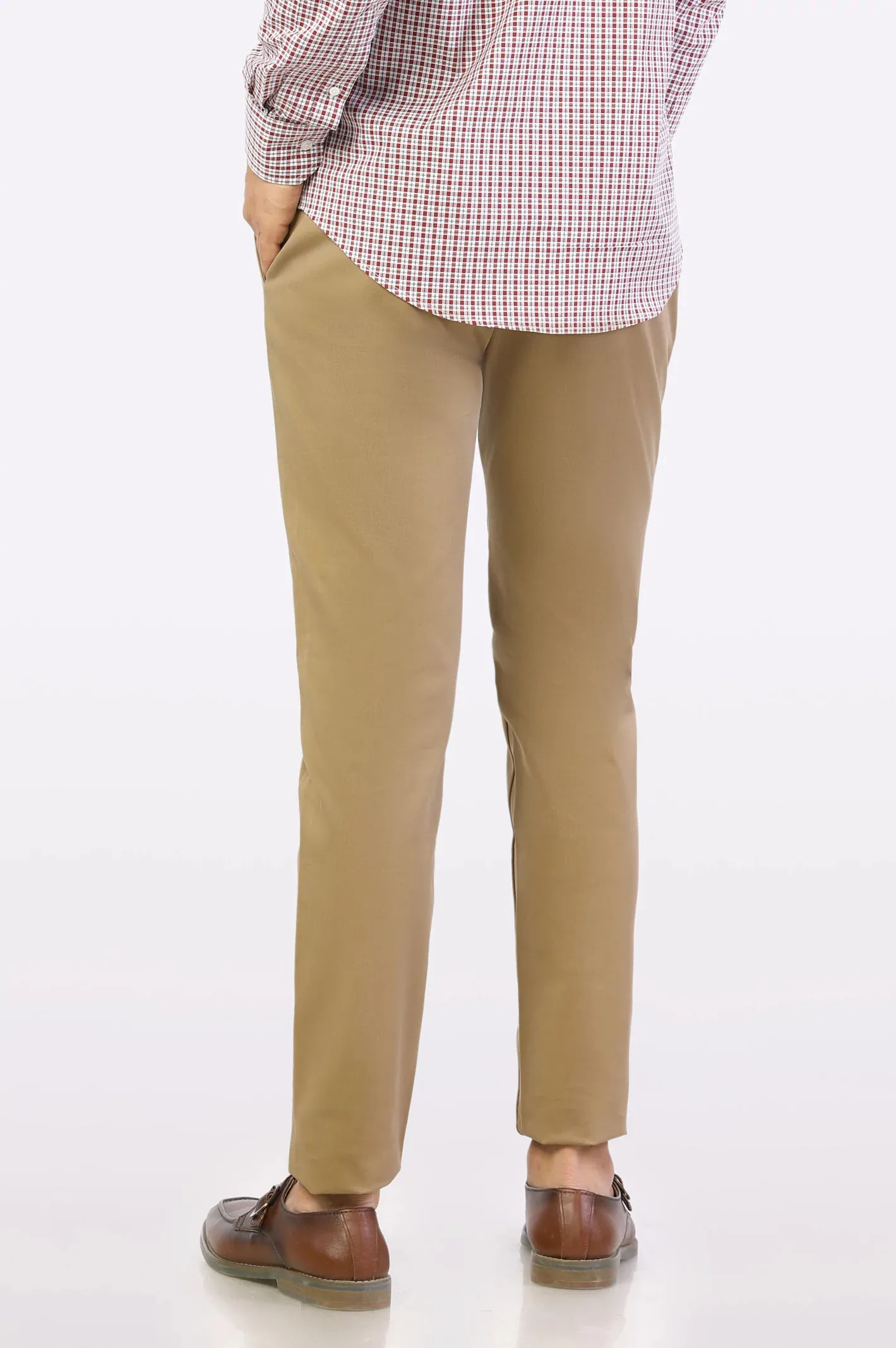 Beige Smart Fit Cotton Chino