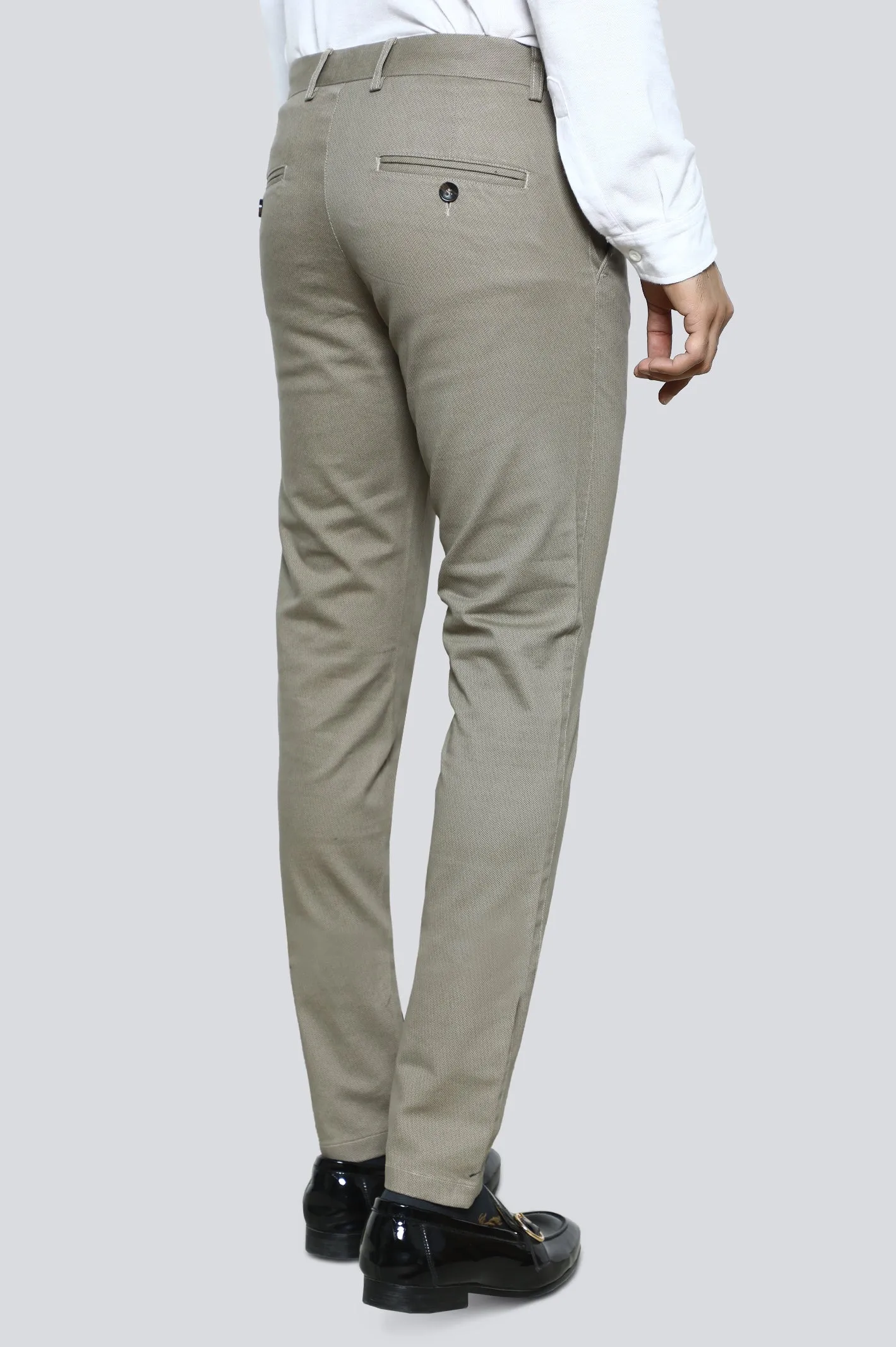 Beige Smart Fit Cotton Chino