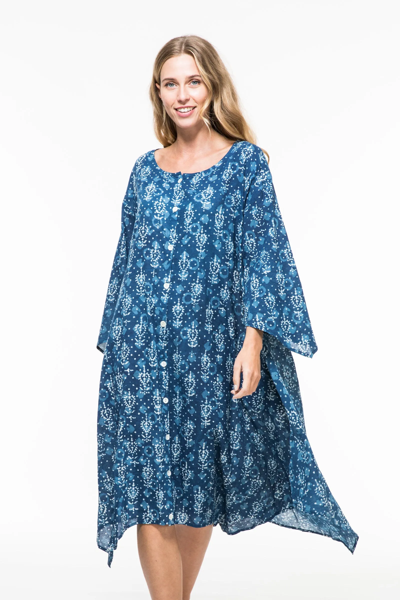 Bergis Dress in Hand Block Printed Pure Cotton £85 Now £45