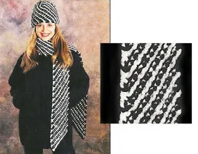 Bias Stripe Hat & Scarf (Knit)