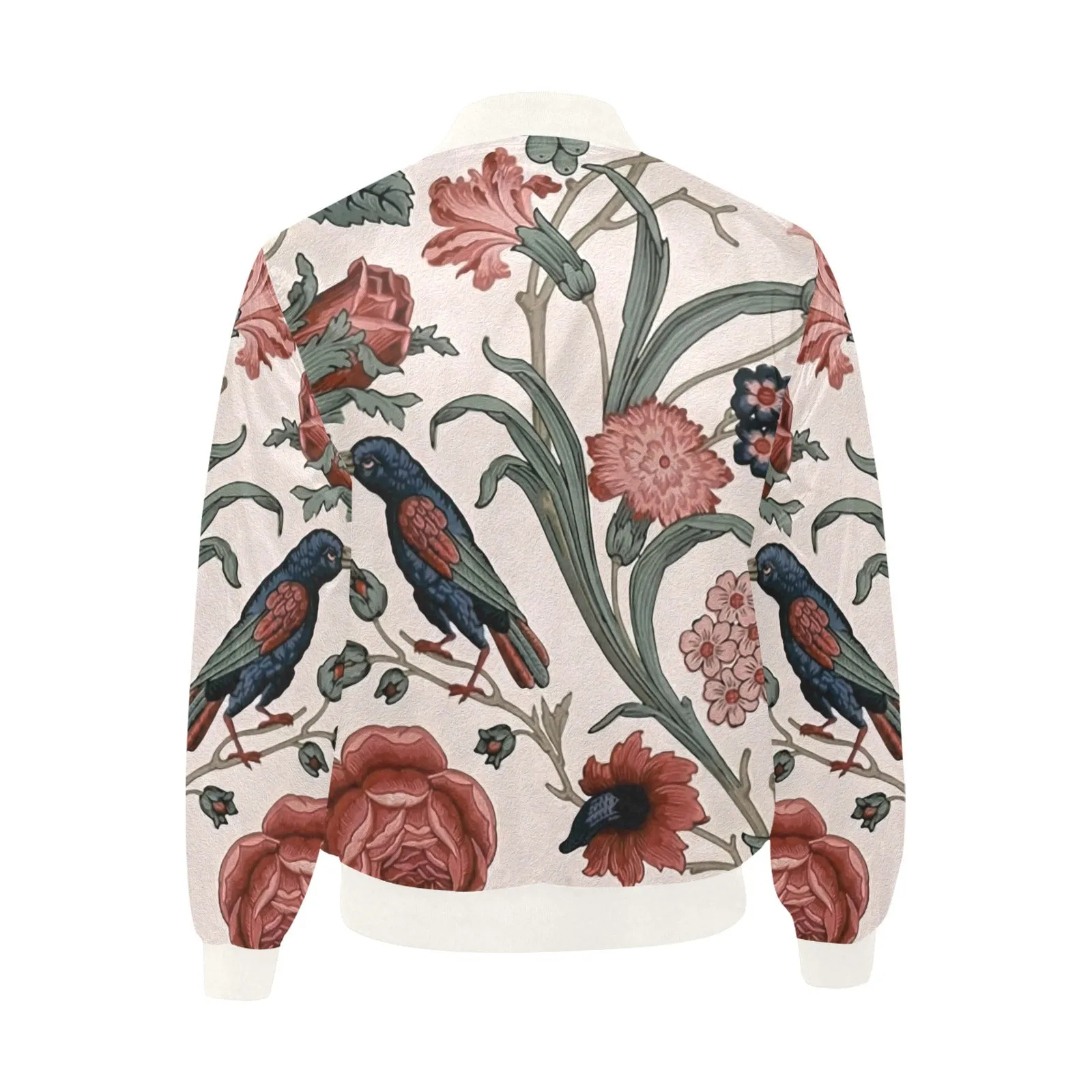 Bird on the Vine Unisex Quilted Bomber Jacket