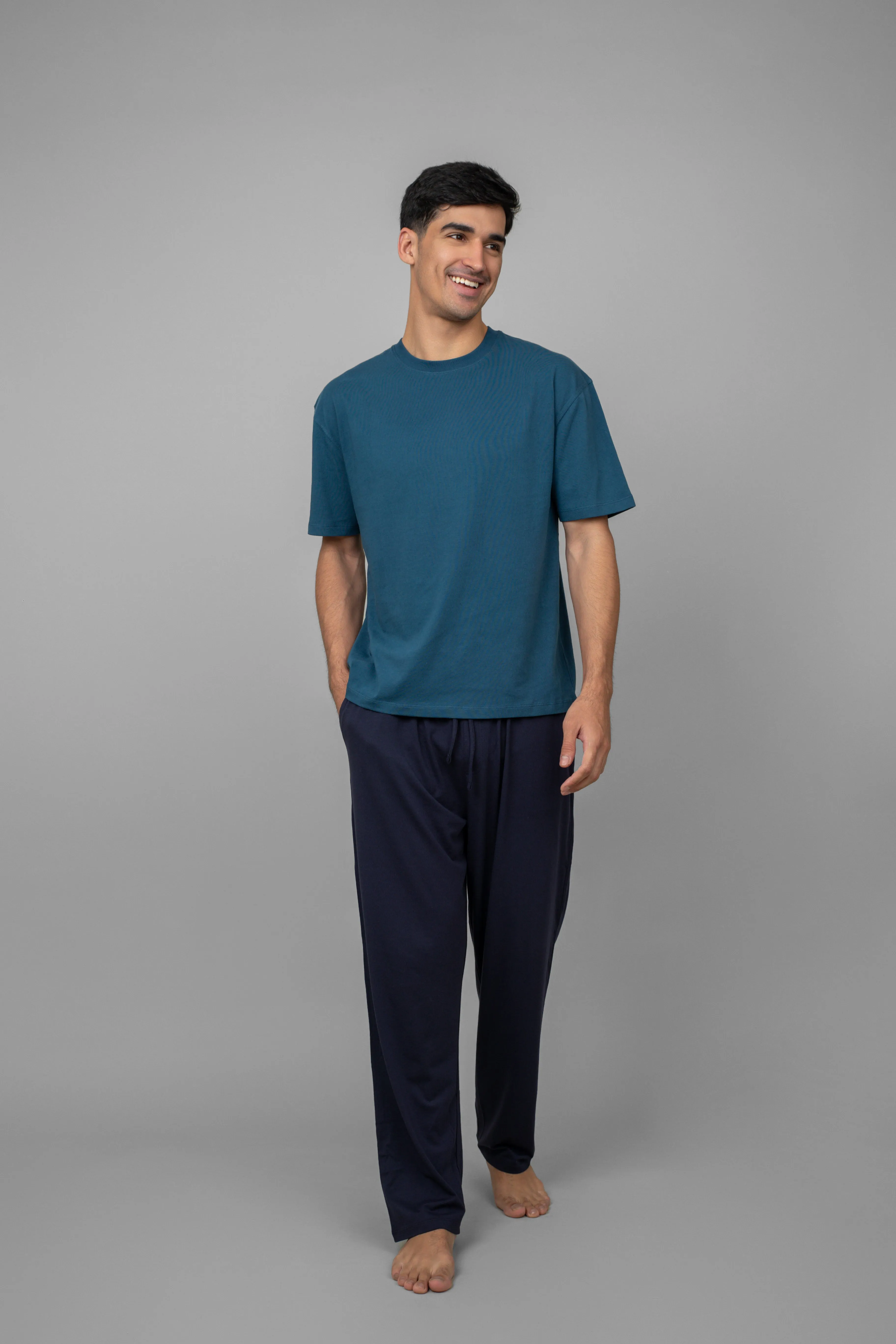 Blue Men's Oversized Tee