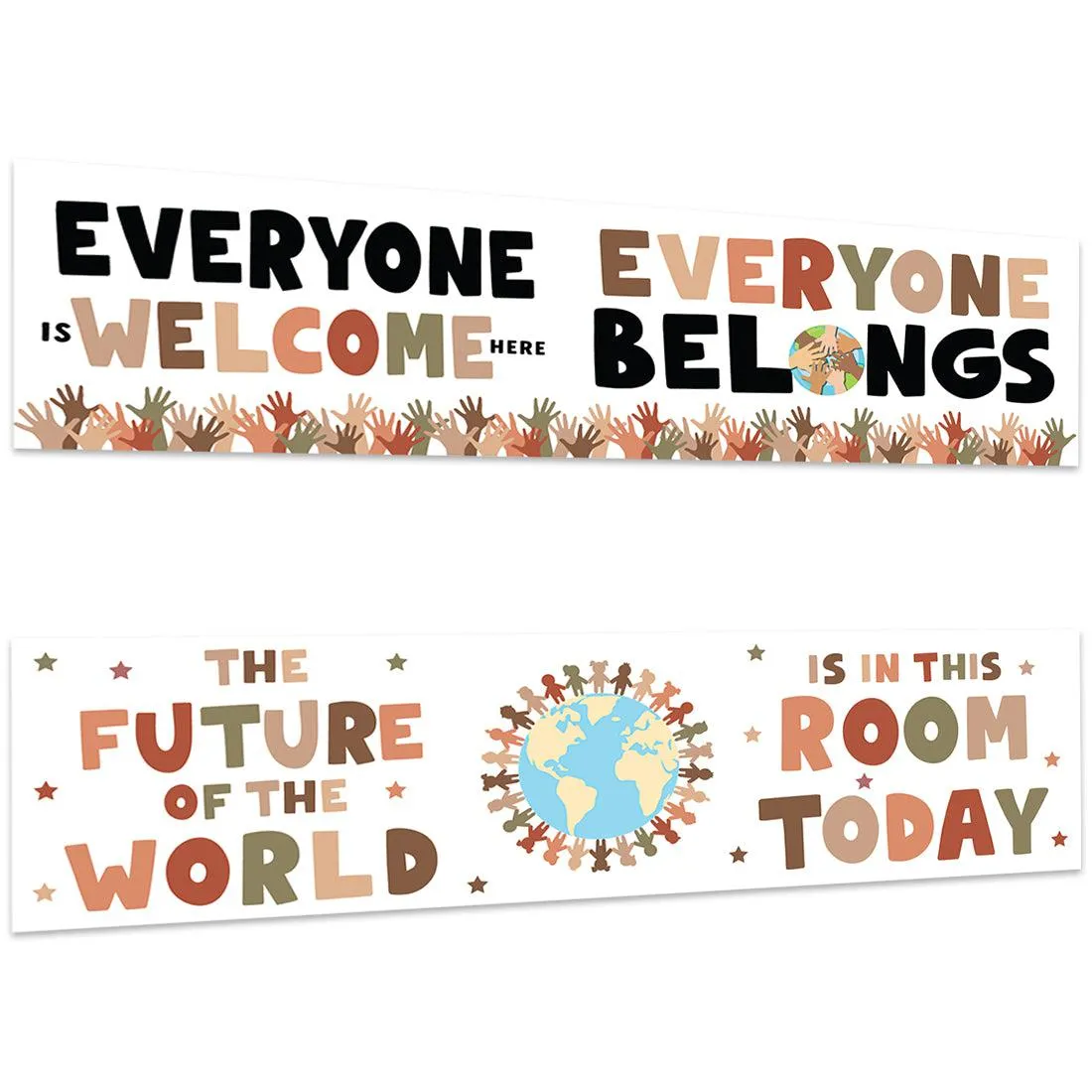 Boho Gender Neutral Classroom Banner Poster Sign for Teachers, Door Wall Decor, Set of 2