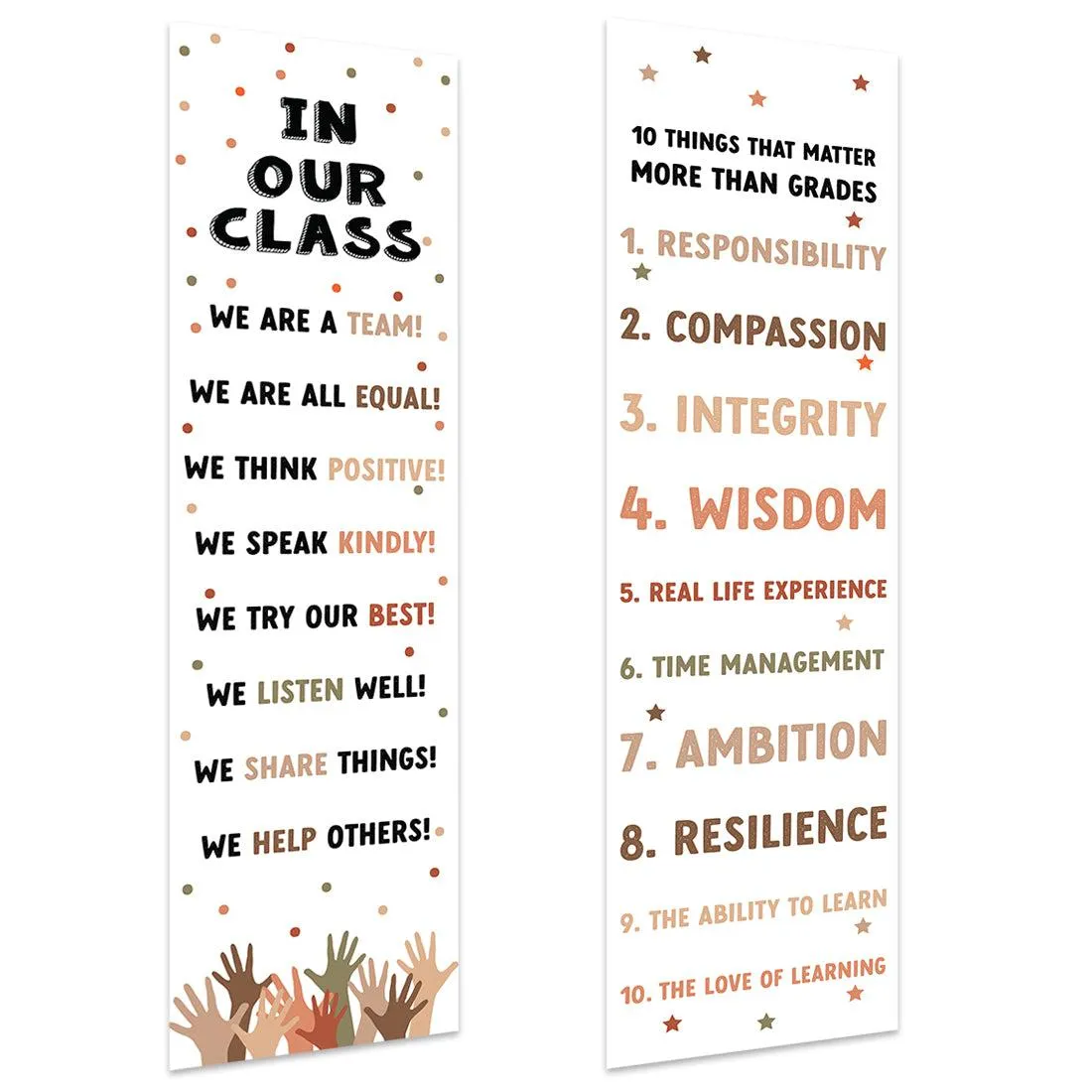 Boho Gender Neutral Classroom Banner Poster Sign for Teachers, Door Wall Decor, Set of 2