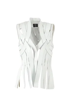 BRIANNA LEATHER VEST WHITE