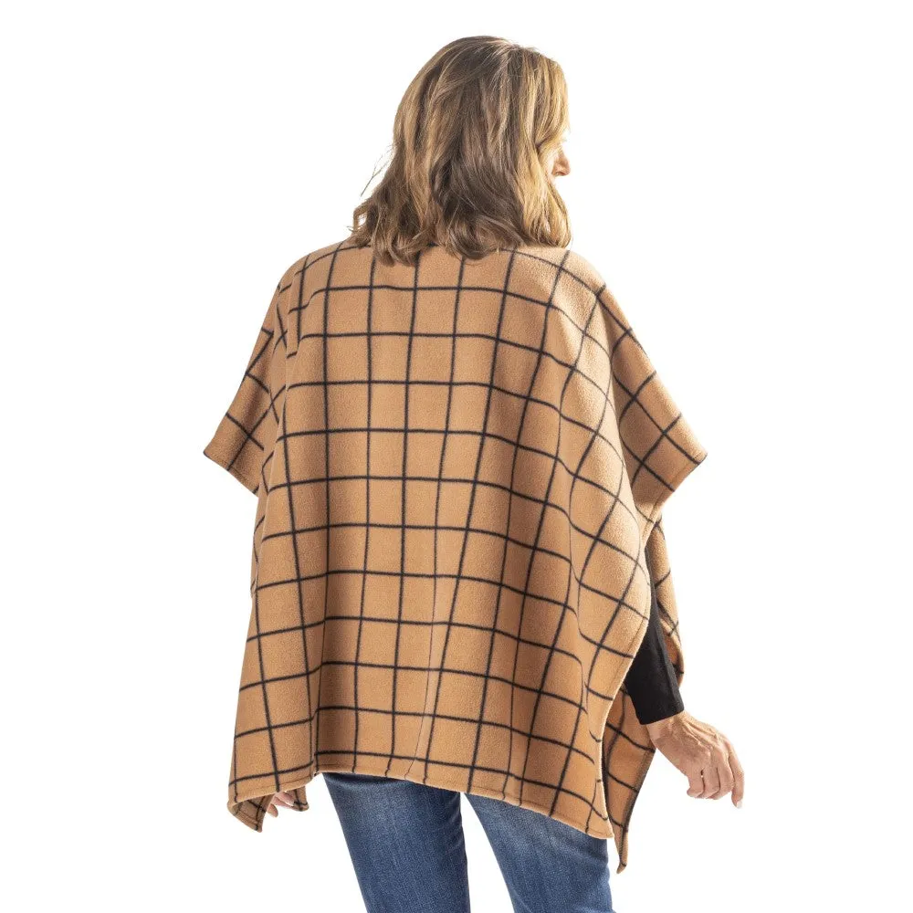 Bridget Cozy Coat 4 Button Fleece Poncho