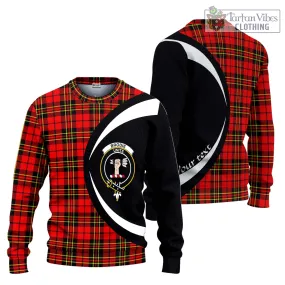 Brodie Modern Tartan Ugly Sweater with Family Crest Circle Style